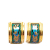 Hermès B Hermès Blue with Gold Enamel Other Cloisonne Clip On Earrings France