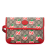 Gucci AB Gucci Brown Beige with Red Coated Canvas Fabric GG Supreme Apple Belt Bag Italy