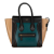 Celine B Celine Green with Multi Calf Leather Micro Tricolor Luggage Tote Italy