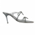 René Caovilla evening stiletto sandals in silver leather & crystals