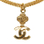 Chanel AB Chanel Gold Gold Plated Metal Double Chain CC Pendant Necklace France