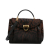 Salvatore Ferragamo AB Ferragamo Brown Dark Brown Pony Hair Natural Material Gancini Sofia Satchel Italy