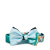 Hermès A Hermès Blue Light Blue with Green Silk Fabric Bow Tie France