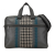 Bottega Veneta AB Bottega Veneta Gray Calf Leather Intrecciato-Trimmed Briefcase Italy