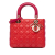 Christian Dior AB Dior Red Lambskin Leather Leather Medium Bicolor Lambskin Cannage Lady Dior Italy