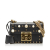 Gucci B Gucci Black Calf Leather Pearl Studded Padlock Italy