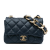 Chanel AB Chanel Blue Dark Blue Lambskin Leather Leather Small Quilted Lambskin Funky Town Flap Italy