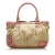 Gucci AB Gucci Brown Light Brown Canvas Fabric GG Bree Satchel Italy