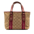 Gucci B Gucci Brown Beige Canvas Fabric GG Jolicoeur Tote Italy