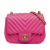 Chanel B Chanel Pink Lambskin Leather Leather Mini Square Classic Lambskin Chevron Flap Italy