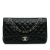 Chanel B Chanel Black Caviar Leather Leather Medium Classic Caviar Double Flap Italy