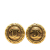 Chanel AB Chanel Gold Gold Plated Metal CC Clip On Earrings France