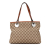 Gucci B Gucci Brown Beige Canvas Fabric GG Eclipse Shoulder Bag Italy