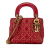 Christian Dior B Dior Red Lambskin Leather Leather Mini Lambskin Cannage Studded Supple Lady Dior Italy