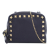 Valentino AB Valentino Blue Navy Calf Leather Rockstud Double Zip Crossbody France