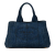 Prada B Prada Blue Denim Fabric Canapa Logo Satchel Italy