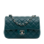 Chanel Blue Turquoise Lambskin Leather Leather Mini Rectangular Classic Lambskin Single Flap Italy