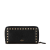 Valentino B Valentino Black Calf Leather Rockstud Zip Around Long Wallet Italy