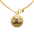 Chanel B Chanel Gold Gold Plated Metal CC Round Pendant Necklace France