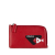 Prada AB Prada Red Saffiano Leather Fish Sketch Zipped Card Holder Italy