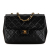 Chanel B Chanel Black Lambskin Leather Leather Mini Square Classic Lambskin Single Flap France