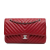 Chanel B Chanel Red Caviar Leather Leather Medium Classic Chevron Caviar Double Flap France