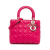 Christian Dior AB Dior Pink Hot Pink Lambskin Leather Leather Medium Lambskin Cannage Lady Dior Italy