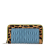 Miu Miu AB Miu Miu Blue Nappa Leather Leather Cavallino Leopard Print Nappa Matelasse Wallet Italy