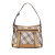 Burberry B Burberry Brown Beige with Gold Canvas Fabric Nova Check Shoulder Bag United Kingdom