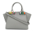 Fendi AB Fendi Gray Calf Leather Mini Studded 3Jours Satchel Italy