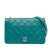 Chanel B Chanel Blue Turquoise Calf Leather Crumpled skin Bi Quilted Vintage Full Flap France