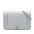 Chanel AB Chanel Silver Lambskin Leather Leather Chevron Lambskin Mademoiselle Wallet On Chain Italy