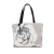 Chanel B Chanel Gray with Black Canvas Fabric Camellia Printed Shopper Tote Italy