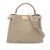 Fendi B Fendi Brown Beige Calf Leather Medium Peekaboo Iconic Essentially Satchel Italy