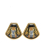 Hermès AB Hermès Black with Multi Enamel Other Royal Tiger Cloisonne Clip On Earrings France