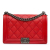 Chanel AB Chanel Red Lambskin Leather Leather Medium Lambskin Double Stitch Boy Flap Italy