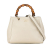 Gucci B Gucci White Ivory Calf Leather Mini Bamboo Shopper Italy