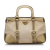 Prada AB Prada Brown Beige with Gold Nylon Fabric Saffiano-Trimmed Tessuto Satchel Italy