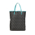 Fendi B Fendi Black Light Blue with Blue Light Blue Canvas Fabric Zucchino Tote Italy