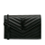 Saint Laurent AB Saint Laurent Black Calf Leather Chevron Monogram Wallet on Chain Italy