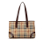 Burberry B Burberry Brown Beige Coated Canvas Fabric Haymarket Check Tote United Kingdom