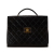 Chanel B Chanel Black Lambskin Leather Leather CC Quilted Lambskin Flap Briefcase France