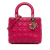 Christian Dior B Dior Pink Hot Pink Lambskin Leather Leather Medium Lambskin Cannage Lady Dior Italy