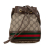 Gucci B Gucci Brown Beige Coated Canvas Fabric Mini GG Supreme Ophidia Bucket Bag Italy