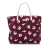 Gucci B Gucci Red Bordeaux with Multi Canvas Fabric Printed Tote Italy