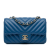 Chanel B Chanel Blue Lambskin Leather Leather Mini Rectangular Classic Chevron Lambskin Single Flap Italy