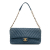 Chanel B Chanel Blue Lambskin Leather Leather Jumbo Chevron Iridescent Surpique Flap Italy