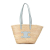 Celine AB Celine Brown Beige with Blue Light Blue Raffia Natural Material Triomphe Panier Tote Morocco