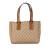 Gucci B Gucci Brown Beige Canvas Fabric GG Tote Italy