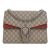 Gucci B Gucci Brown Beige with Red Coated Canvas Fabric Medium GG Supreme Dionysus Shoulder Bag Italy